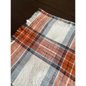Cotton Country Plaid w Fringe Table Runner 68"L X 13”W Checkered Farmhouse
